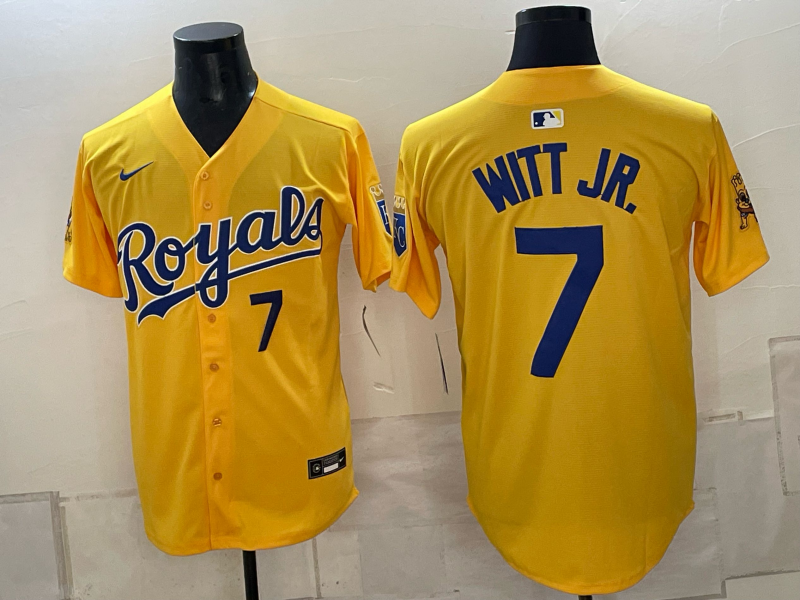 Men Kansas City Royals #7 Witt Jr. yellow Nike MLB 2026 Jersey 091800->->
